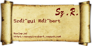 Szügyi Róbert névjegykártya